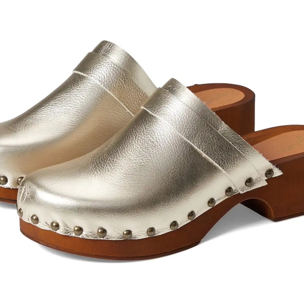 Seychelles Studded Clogs, silver, size 8